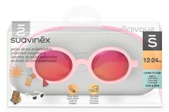 Suavinex dívčí kulaté polarizované sluneční brýle 12/24 měsíců - růžová