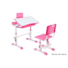 Unique SET - dětský psací stůl a židle SANDY růžová - se zásuvkou - 3D5210