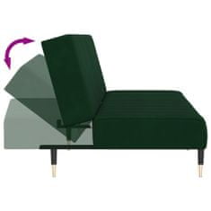 Greatstore 2místná rozkládací pohovka se stoličkou tmavě zelená samet