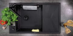 BPS-koupelny Dřez Magnetic s odkapávačem, granit - ZRM N113 černý