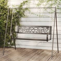 Vidaxl Zahradní houpací lavice 125 cm ocel a plast černá
