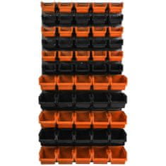 botle Nástěnný panel na nářadí 58 x 117 cm s 55 ks. Krabic závěsný Oranžové a Černé Boxy plastová