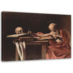 shumee Malba na plátně, Svatý. Jerome psaní - Caravaggio reprodukce - 100x70