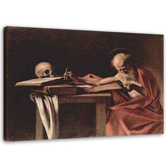 shumee Malba na plátně, Svatý. Jerome psaní - Caravaggio reprodukce - 90x60