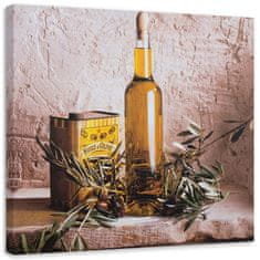 shumee Obraz na plátně, Olivový olej na stole - 40x40