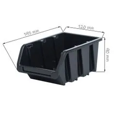 botle Nástěnný panel na nářadí 115,2 x 78 cm s 54 ks. Krabice závěsný Černé Boxy Skladovací systém