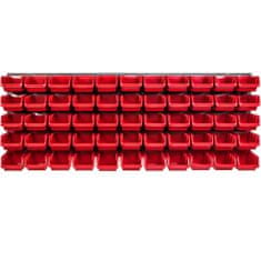 botle Nástěnný panel na nářadí 115,2 x 39 cm s 55 ks. Krabice závěsný Červené Boxy Skladovací systém