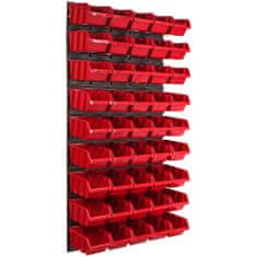 botle Nástěnný panel na nářadí 57,6 x 117 cm s 45 ks. Krabice závěsný Červené Boxy Skladovací systém