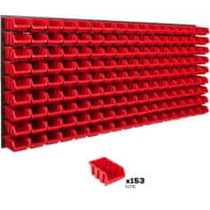 botle Nástěnný panel na nářadí 173,4 x 78 cm s 153 ks. Krabice závěsný Červené Boxy Skladovací systém