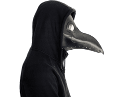 Korbi Latexová maska morového lékaře, černý pták