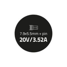 Qoltec Napájecí adaptér pro IBM 65W | 20V | 3,52A | 7,9*5,5+pin | + napájecí kabel