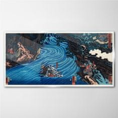 COLORAY.CZ Obraz na skle Abstrakce Řeka Asie 100x50 cm