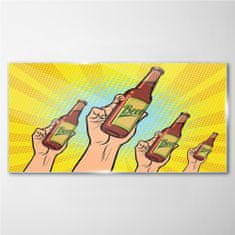 COLORAY.CZ Obraz na skle Abstrakce pivo pít komiksy 100x50 cm