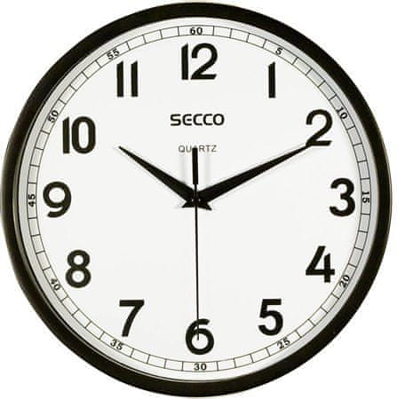 Secco Nástěnné hodiny, černá, 24,5 cm, S TS6019-17