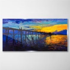 COLORAY.CZ Obraz na skle Abstrakce Pier Sunset 100x50 cm