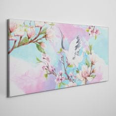 COLORAY.CZ Obraz na plátně Větve květiny zvířecí pták 100x50 cm
