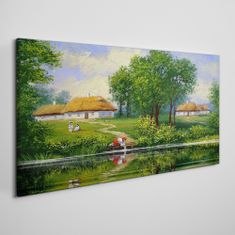 COLORAY.CZ Obraz na plátně Village Village Hut 120x60 cm