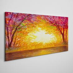 COLORAY.CZ Obraz na plátně Vodní podzimní západ slunce 120x60 cm