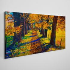 COLORAY.CZ Obraz na plátně Strom cesta listy podzim 120x60 cm