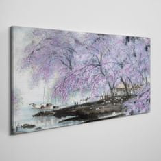 COLORAY.CZ Obraz na plátně Strom květiny čluny 100x50 cm