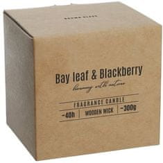 Bispol Svíčka ve skle Bay leaf & Blackberry s dřevěným knotem 190g