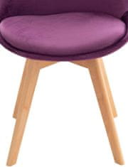BHM Germany Jídelní židle Linares, samet, fialová