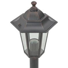 Greatstore Zahradní sloupové lampy 6 ks E27 110 cm hliníkové bronzové