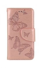 TopQ Pouzdro iPhone SE 2022 knížkové Butterfly růžové světlé 75008