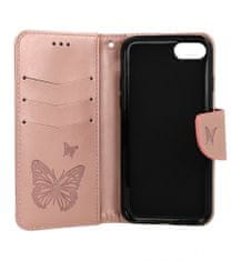 TopQ Pouzdro iPhone SE 2022 knížkové Butterfly růžové světlé 75008