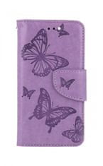 TopQ Pouzdro iPhone SE 2022 knížkové Butterfly fialové 75013