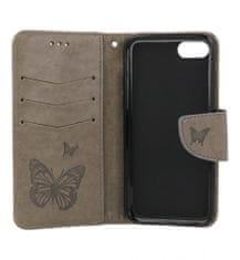 TopQ Pouzdro iPhone SE 2022 knížkové Butterfly šedé 75014