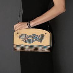 AMADEA Dřevěná kabelka tyrkysová - moře 25 cm