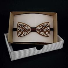 AMADEA Dřevěný motýlek k obleku - ornament 11 cm