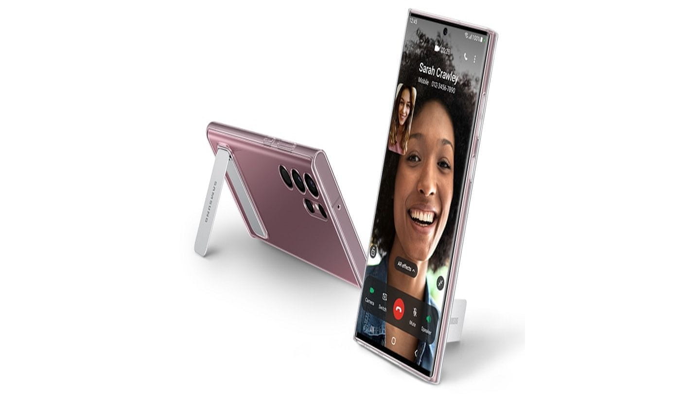 Samsung Galaxy S22 Ultra Průhledný zadní kryt se stojánkem EF-JS908