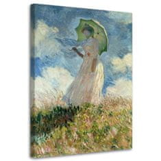 shumee Malba na plátně, Žena s deštníkem otočená doleva - C. Reprodukce Monet - 70x100
