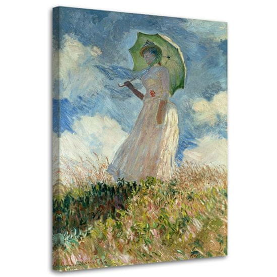 shumee Malba na plátně, Žena s deštníkem otočená doleva - C. Reprodukce Monet - 60x90