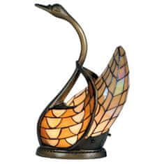 Clayre & Eef Dekorativní stolní lampa Tiffany SWAN 5LL-9883