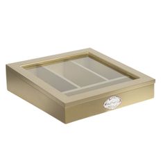 Clayre & Eef Dřevěný box na příbory s proskleným víkem 6H1583GO