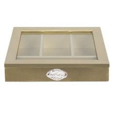 Clayre & Eef Dřevěný box na příbory s proskleným víkem 6H1583GO