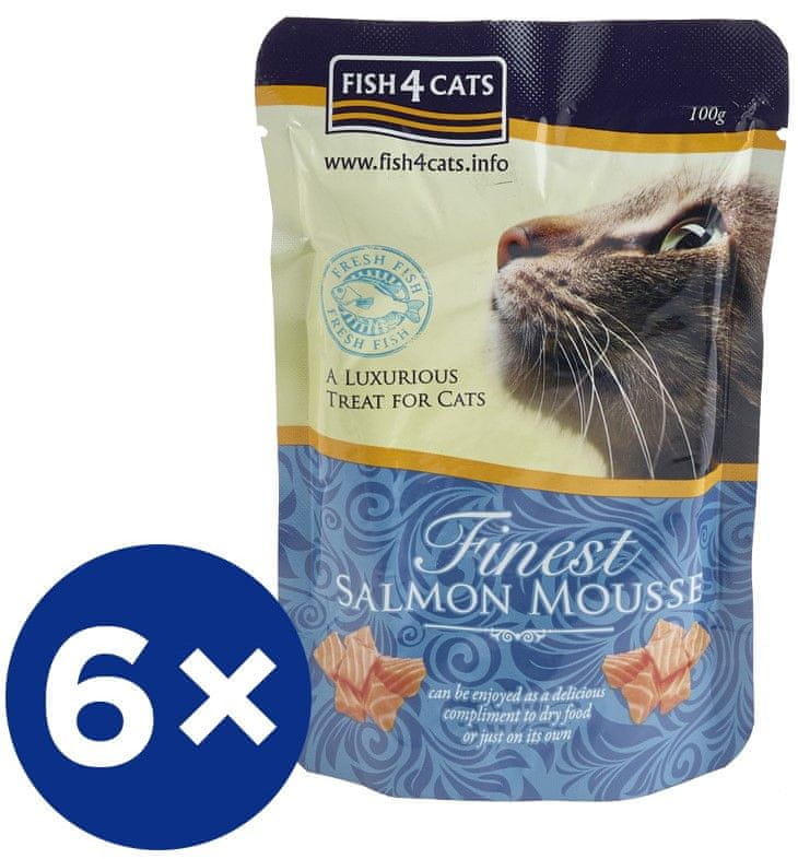 Fish4Cats lahodná kapsička pro kočky 99 % lososa 6×100 g