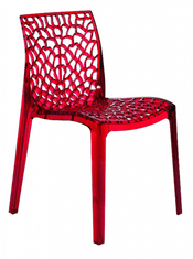 Artspect Plastová židle GRUVYER-k-II - Rosso transparente