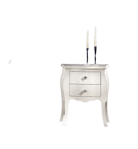 Amoletto Import Luxusní noční stolek Swarovski bílé a lesklé barvy