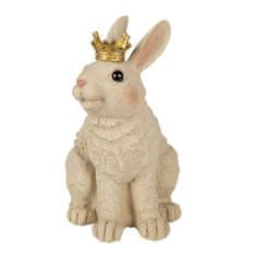 Clayre & Eef Dekorativní figurka králíka se zlatou korunkou 6PR3385