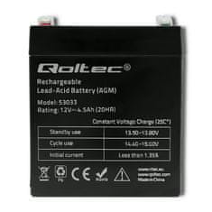 Qoltec Baterie AGM | 12V | 4,5Ah | max. 67,5A