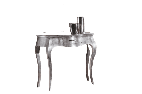 Amoletto Import Luxusní konzolový, odkládací stolek s aplikací stříbrné fólie