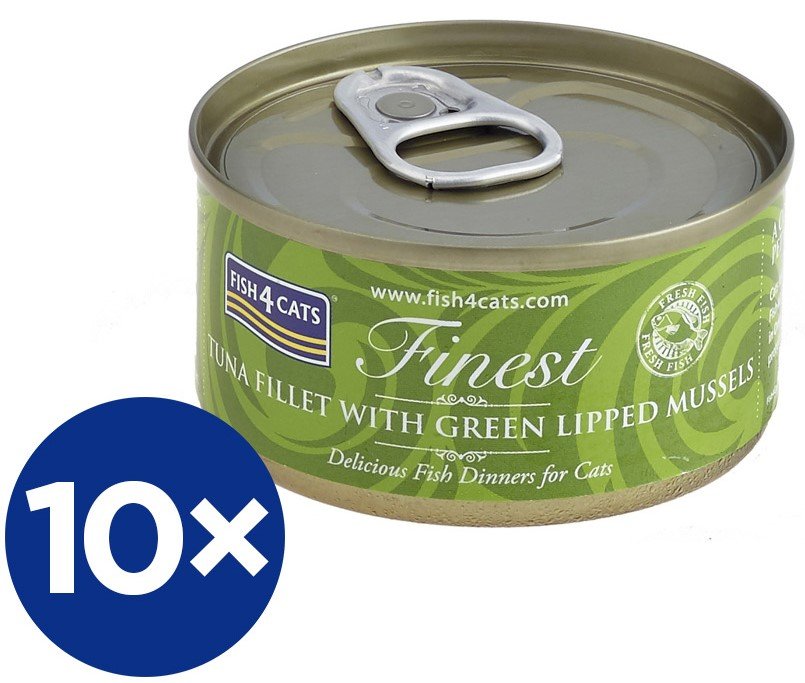 Fish4Cats konzerva pro kočky Finest tuňák s mušlemi 10×70 g