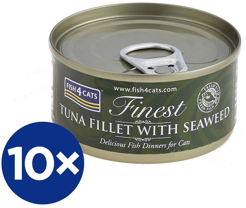 Fish4Cats konzerva pro kočky Finest tuňák s mořskými řasami 10×70 g