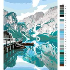 Malujsi Malování podle čísel - Horské jezero 02 - 40x60 cm, bez dřevěného rámu