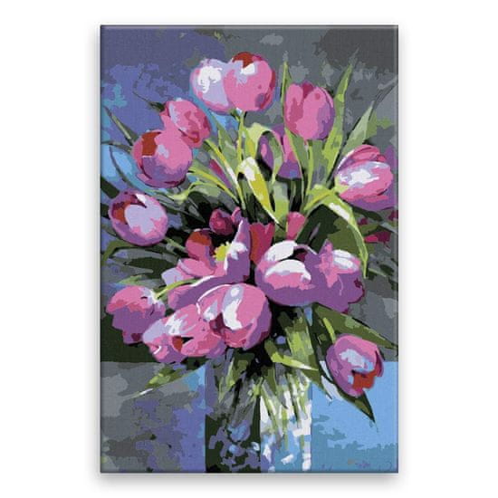 Malujsi Malování podle čísel - Fialové tulipány - 80x120 cm, plátno vypnuté na rám