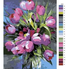 Malujsi Malování podle čísel - Fialové tulipány - 80x120 cm, bez dřevěného rámu